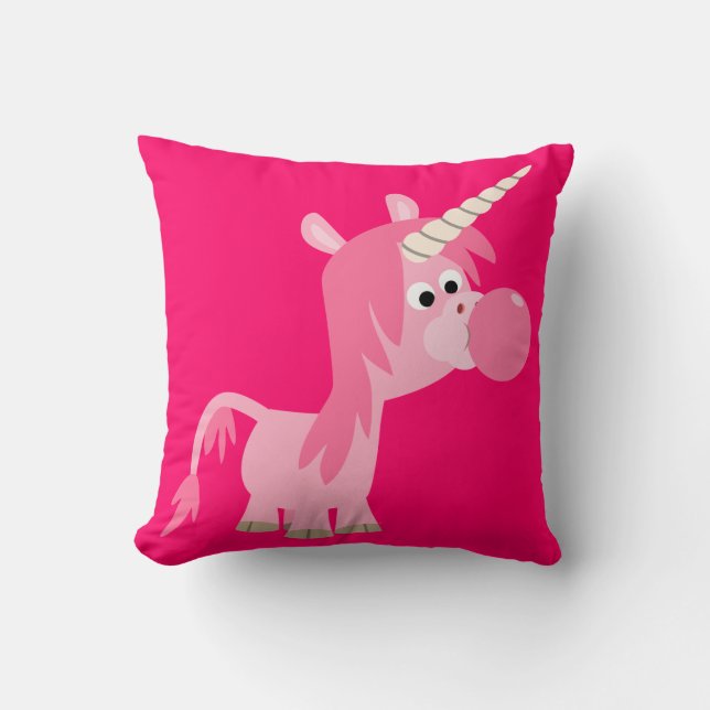 Coussin mignon de licorne de bubble-gum de bande (Recto)