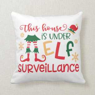 Coussin mignon de Noël de surveillance d'Elf