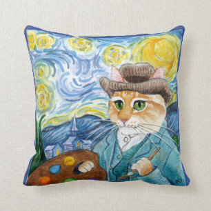 Coussin mignon de nuit étoilée de Van Gogh de
