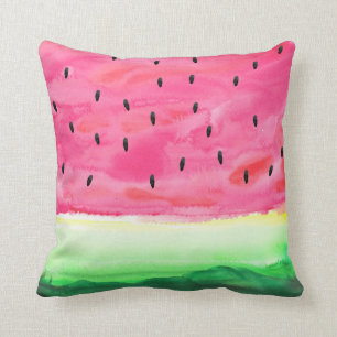Coussin mignon de pastèque d'aquarelle