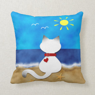 Coussin mignon de thème de plage d'océan d'été