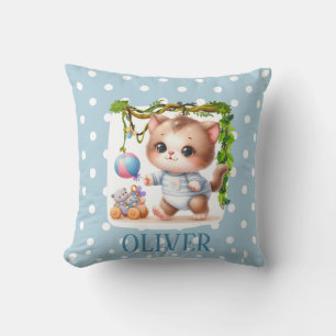 Coussin Mignon Élégant à pois Chatons