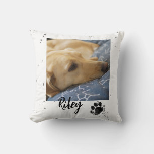 Coussin mignon empreinte de patte personnalisé ajouter vot