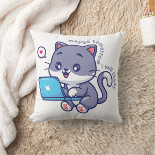 Coussin mignon étudiant paresseux - peut-être demain je va