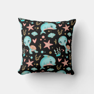 Coussin mignon glitateur animal marin