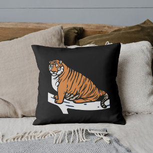 Coussin Mignon Graphique Animal Gros Chat Faune Tigre Noir