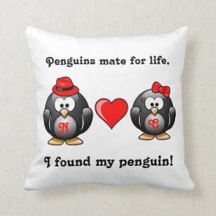 Coussin Mignon j'ai trouvé mon compagnon de pingouin pour