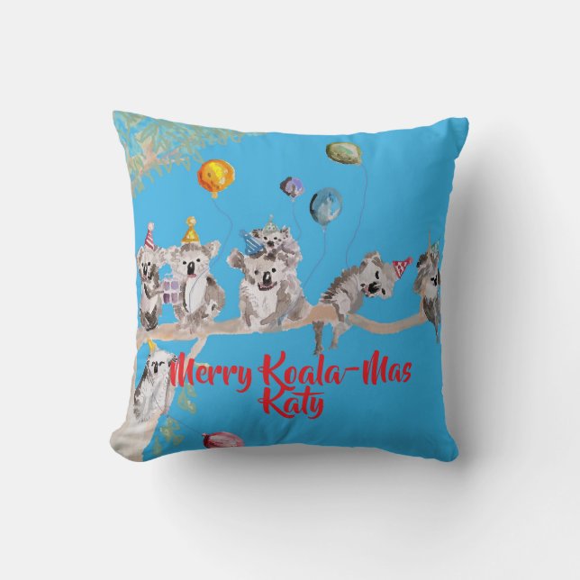 Coussin Mignon Koala Koalas Joyeux Noël Koala-mus Filles (Recto)