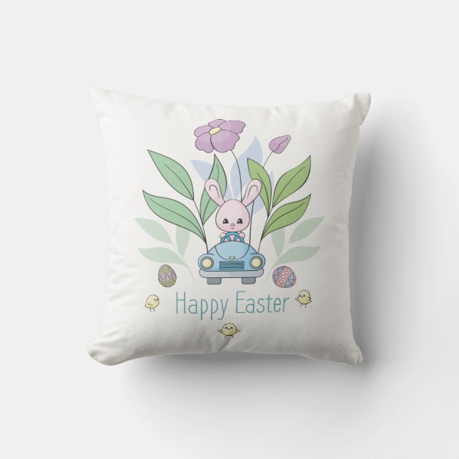 Coussin mignon lapin de Pâques Pillow (Recto)