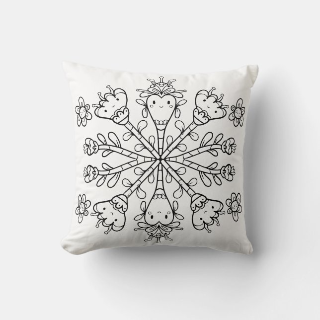 Coussin Mignon Mandala Kawaii (Recto)