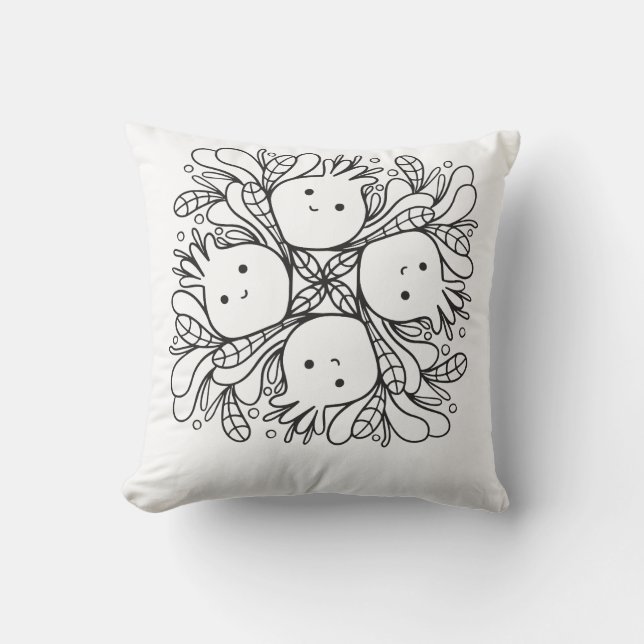 Coussin Mignon Mandala Kawaii (Recto)