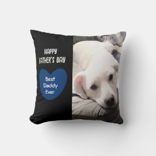Coussin Mignon Meilleur Papa Ever Chien Cœur Bleu 1 Photo