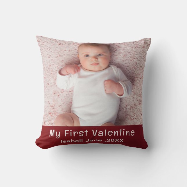 Coussin Mignon Moderne 1ère Saint Valentin Personnaliser l (Recto)