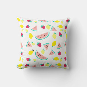 Coussin mignon motif de fruits d'été
