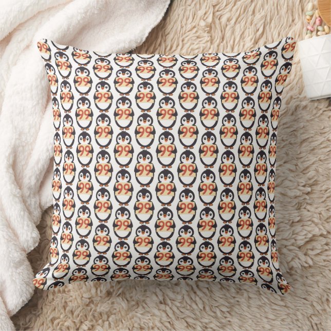 Coussin Mignon pingouin tenant un panneau avec le numéro 9 (Couverture)