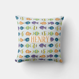 Coussin Mignon Poisson Tropical de l'Océan Coloré Fantaisi