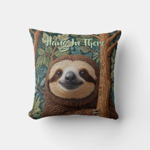 Coussin Mignon rétro boho paresseux Accroche-toi