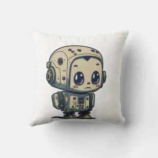 Coussin mignon robot caricature