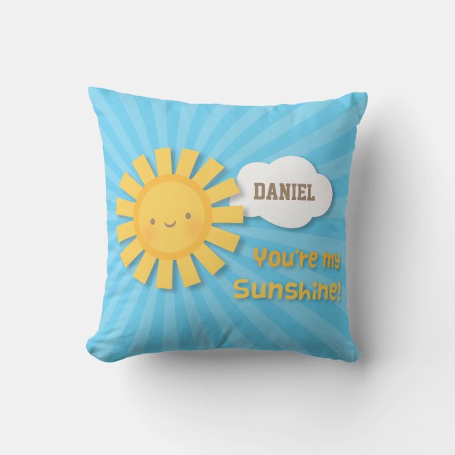 Coussin Mignon Vous êtes mon Soleil Décoration de chambre  (Recto)