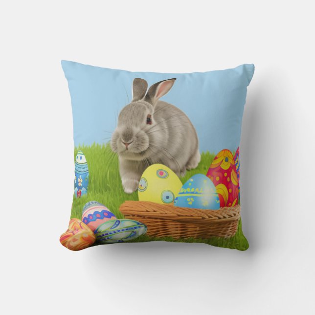 Coussin Mignonne Bunnyfor Pâques pour une humeur positive  (Recto)