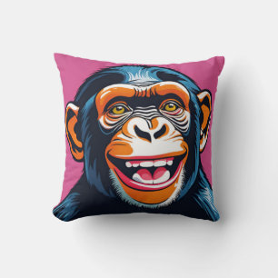 Coussin Mignonne Chimpanzée rit