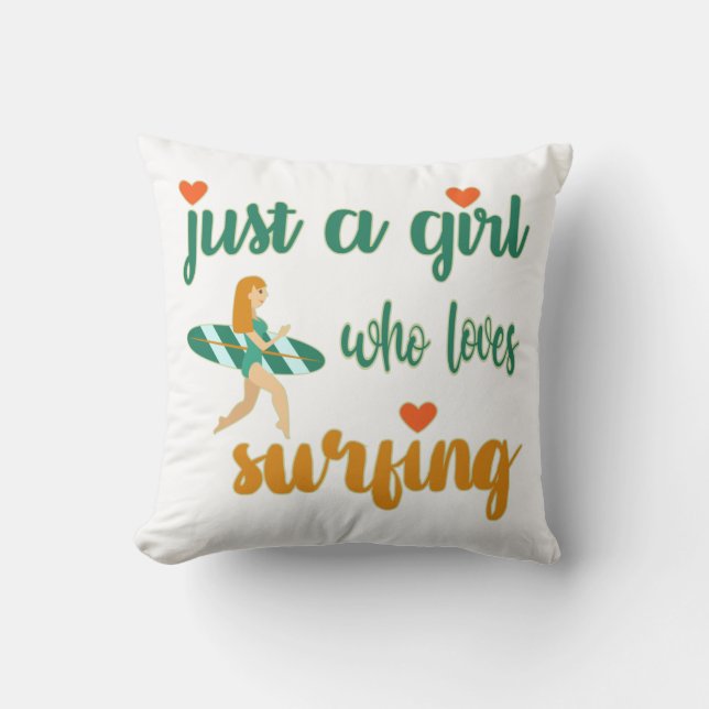 Coussin Mignonne citation estivale Juste une fille qui aim (Recto)