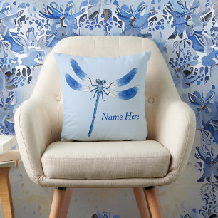 Coussin Mignonne comme une libellule bleue de bug Jeter l'