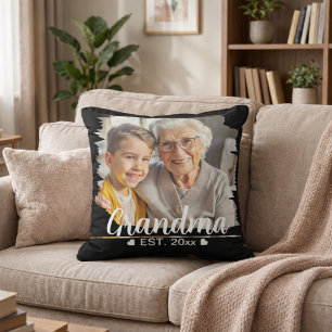 Coussin Mignonne Élégante Grand-mère Moderne Photo Personn