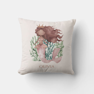 Coussin Mignonne et amusante Sirène Rose pour Enfant