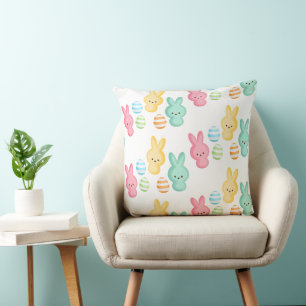 Coussin Mignonne guimauves de lapin de Pâques