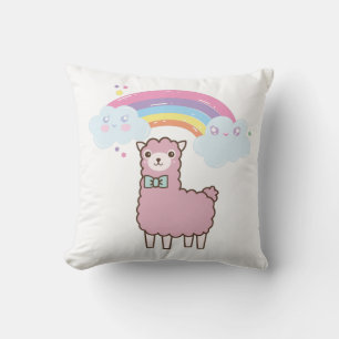 Coussin Mignonne Kawaii Lame avec un T-Shirt arc-en-ciel c