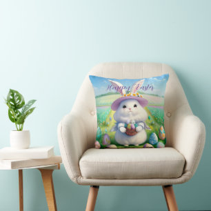 Coussin Mignonne lapin de Pâques 01