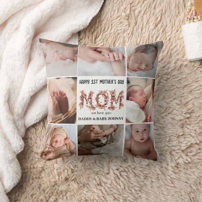 Coussin Mignonne maman de la fête des mères | Collage de p (Couverture)