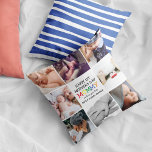 Coussin Mignonne maman Fête des Mères Maman | Collage de p<br><div class="desc">Créez votre propre cadeau de jour spécial pour la première mère avec ce coussin de collage photo coloré. Avec 8 photos carrés et le texte 'Joyeuse 1ère Fête des Mères', le mot MOMMY en lettres vives et colorées, a we love you lots message and names. Fait un merveilleux cadeau de...</div>