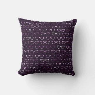Coussin Mignonne Nerd Purple Hipster lunettes d'oeil Motif