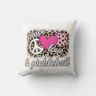 Coussin Mignonne Peace Love Pickleball Player Funny Pickle