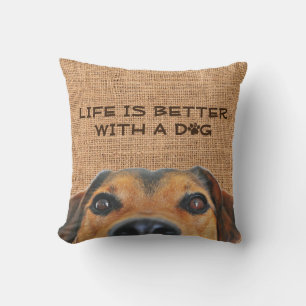Coussin Mignonne Peeking Visage Chien