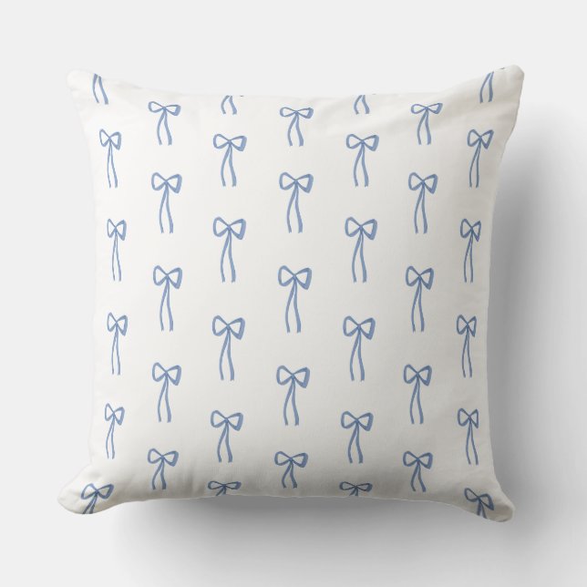 Coussin Mignonne petit nœud bleu Grandmillenial (Recto)