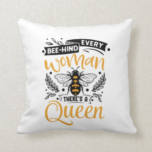 Coussin mignonne reine aimée des abeilles mot art