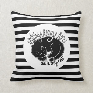 Coussin Mignonne Rester en ligne avec mon citation de chat