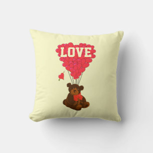 Coussin Mignonne romantique ours en peluche valentines amo