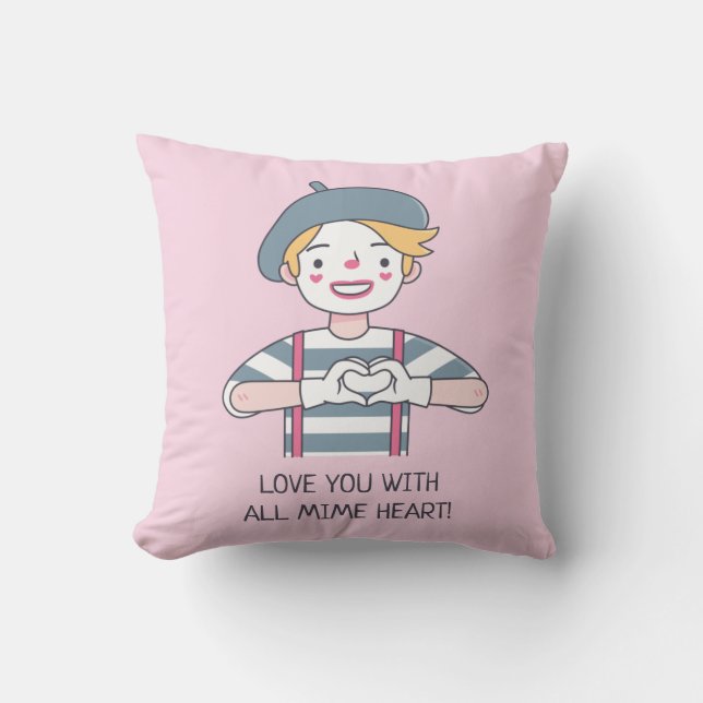 Coussin Mignonne Vous Aimez Avec Tout Le Coeur De Mime Déc (Recto)