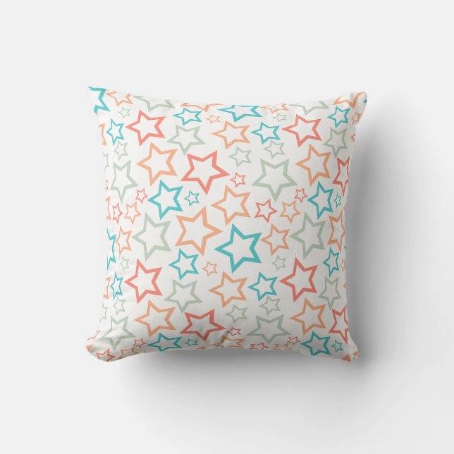 Coussin Mignonnes Pantoufles Été Rétro Pastel Étoiles Plag (Recto)