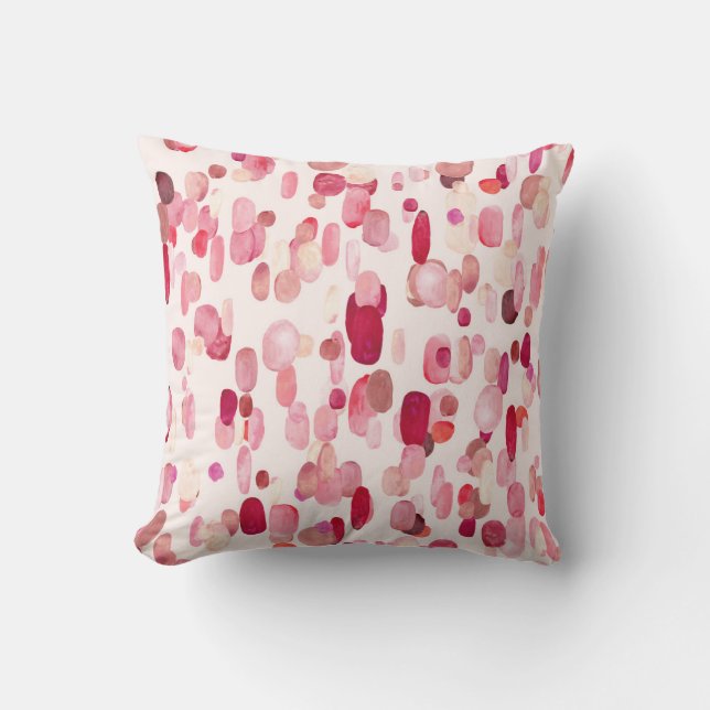 Coussin Mignonnes Zones Rouges Roses Simples (Recto)