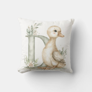 Coussin Mignons Animaux Bébés à l'Aquarelle Alphabet Canet