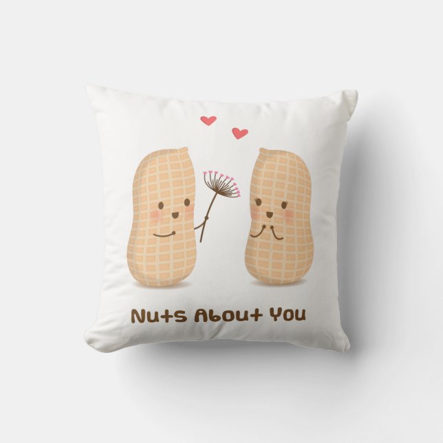 Coussin Mignons cacahuètes, Fou de toi, Décoration de cham (Recto)