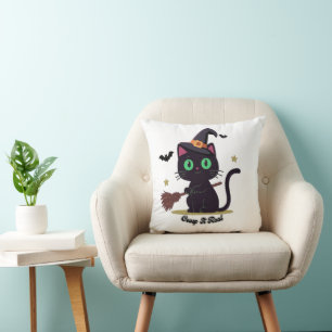 Coussin Mignons chats effrayants d'Halloween et motif de m