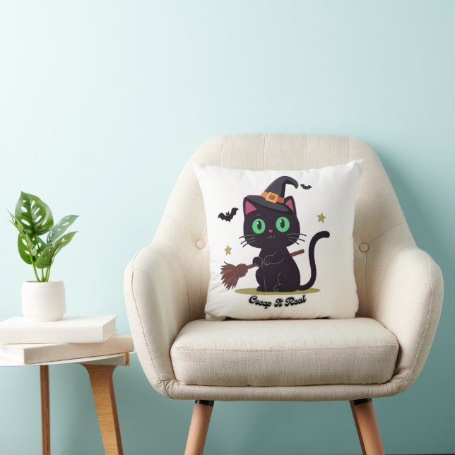 Coussin Mignons chats effrayants d'Halloween et motif de m (Chaise)