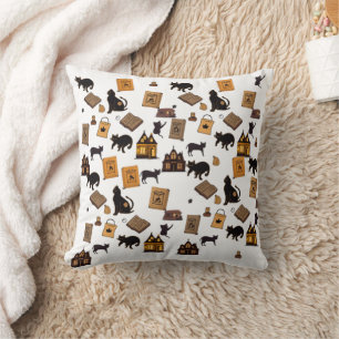 Coussin Mignons chats effrayants d'Halloween et motif de m
