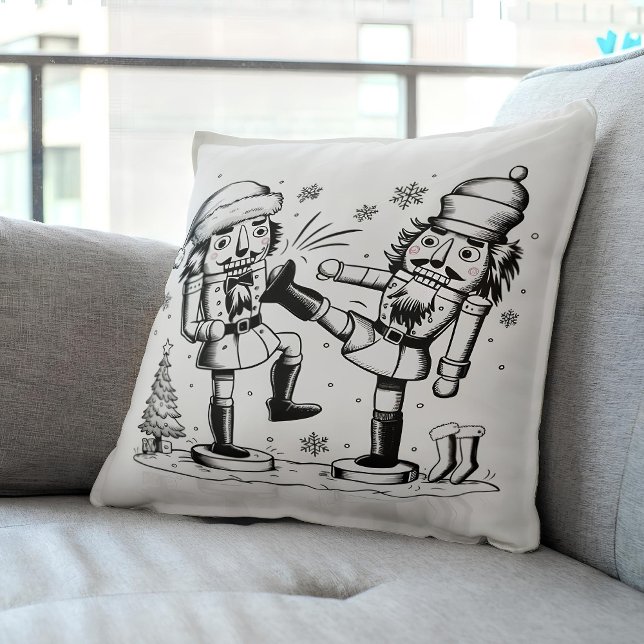 Coussin Mignons drôles noires Décor de Noël (Créateur téléchargé)